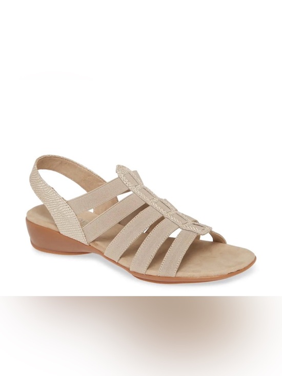 Munro Shoes - Munro Darian II Women’s Beige Elastic-Strap Comfort leather Sandals shoes NEW